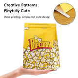 50PCS Disposable Popcorn Paper Bags Oil-Proof Food Packaging for Snacks