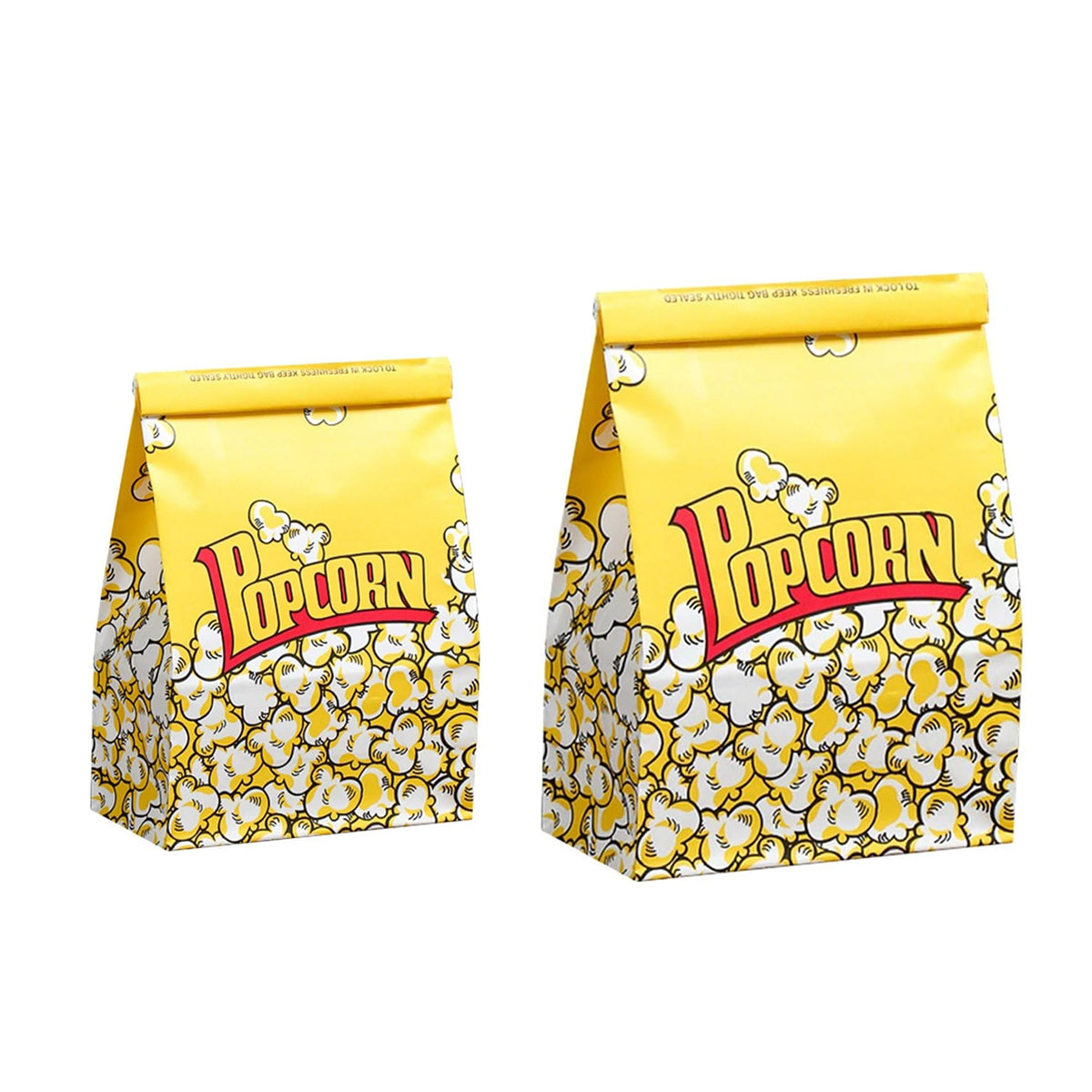 50PCS Disposable Popcorn Paper Bags Oil-Proof Food Packaging for Snacks