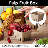 60PCS Biodegradable Pulp Fruit Boxes for Produce Storage