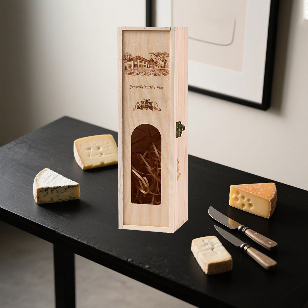 Wooden Wine Box Durable Exquisite Packaging Case for Wine Storage