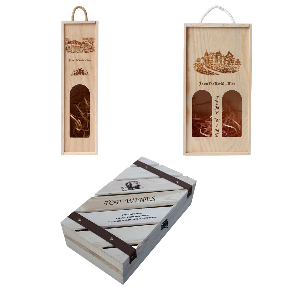 Wooden Wine Box Durable Exquisite Packaging Case for Wine Storage
