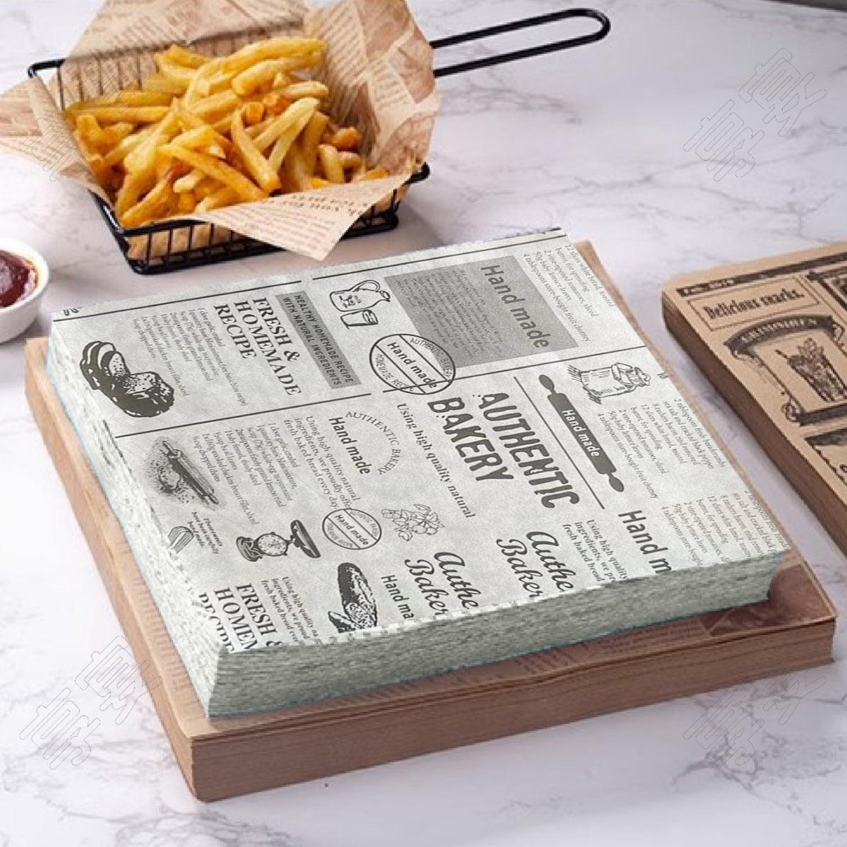 50PCS Oil Proof Hamburger Wrapping Paper Food Grade for Sandwiches Snacks