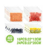 Food Storage Bags 10-40PCS PEVA Silicone Reusable Zip Lock