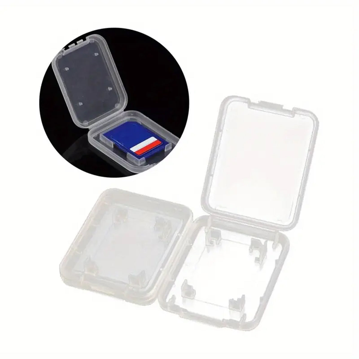 20 PCS Plastic SD Card Storage Case Dustproof Design for Memory Card Organizing