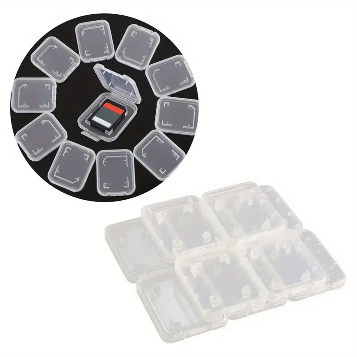 20 PCS Plastic SD Card Storage Case Dustproof Design for Memory Card Organizing