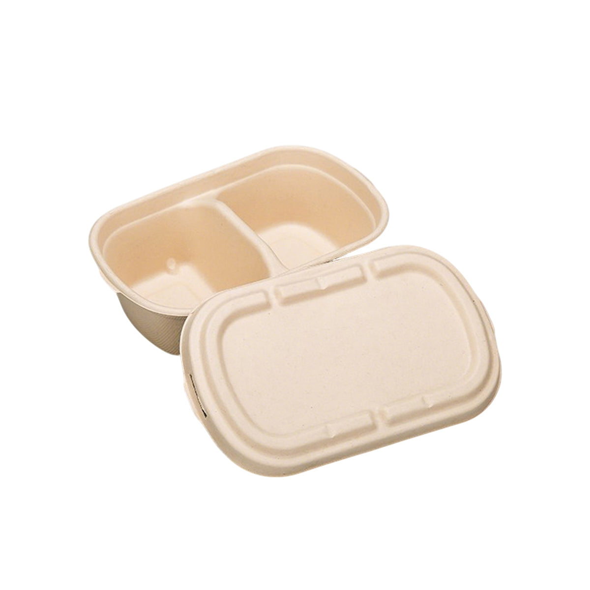 50PCS Disposable Two Compartment Salad Box Leakproof Meal Container