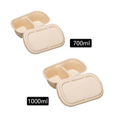50PCS Disposable Two Compartment Salad Box Leakproof Meal Container