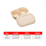 50PCS Disposable Two Compartment Salad Box Leakproof Meal Container