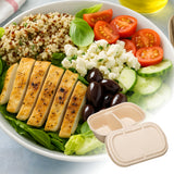 50PCS Disposable Two Compartment Salad Box Leakproof Meal Container
