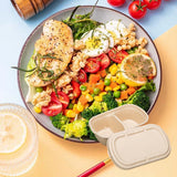50PCS Disposable Two Compartment Salad Box Leakproof Meal Container