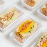 100PCS Clear Sandwich Bento Boxes Food Grade Meal Prep Storage Containers