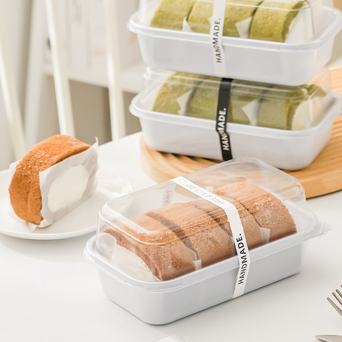 100PCS Clear Sandwich Bento Boxes Food Grade Meal Prep Storage Containers