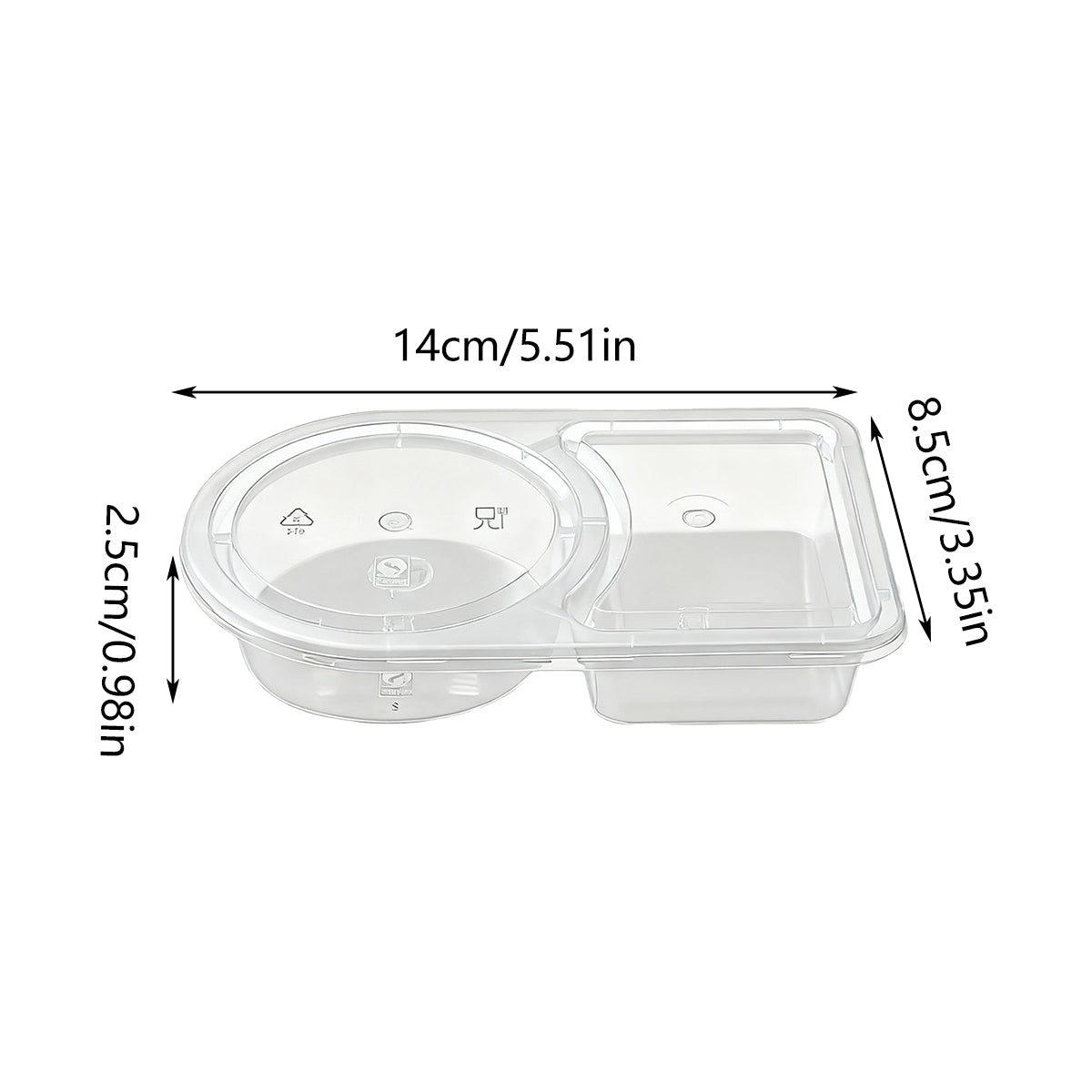 50PCS Disposable Takeaway Sauce Containers Food Grade with Lids
