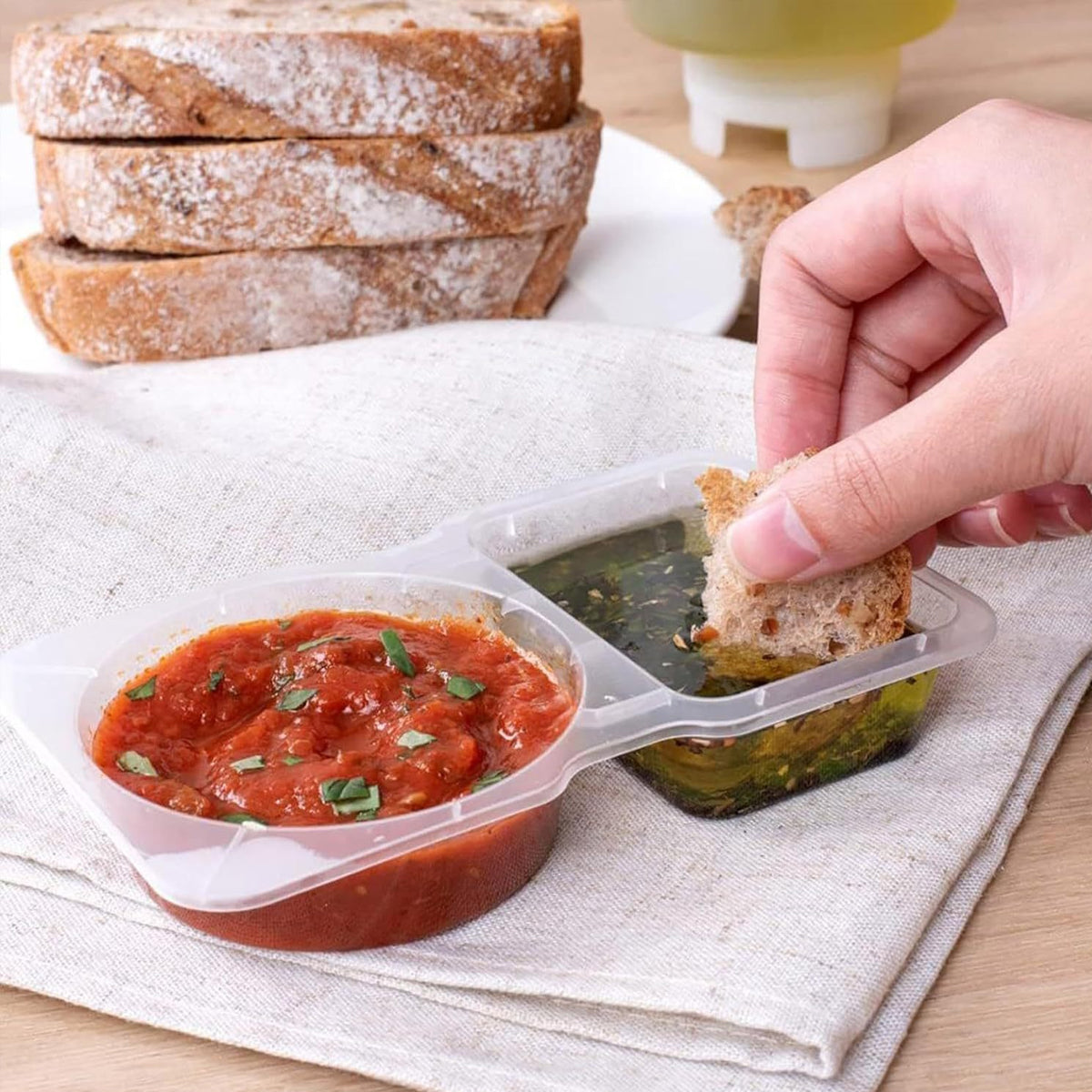 50PCS Disposable Takeaway Sauce Containers Food Grade with Lids