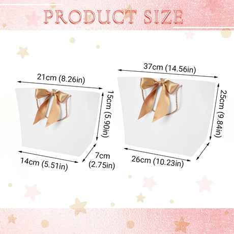 Bowknot Paper Gift Bags 50PCS 2Colours 2Sizes Paper