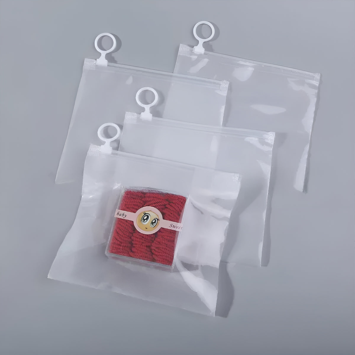 50 Pcs Clear Pull Tab Organizer Bags Daily Essentials Transparent