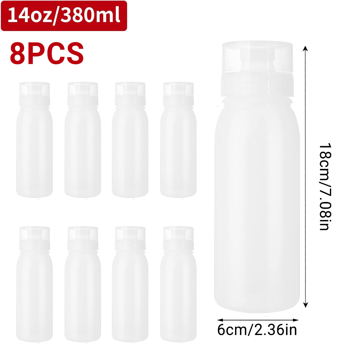 Squeeze Sauce Bottle Multi Hole 380ml 8PCS