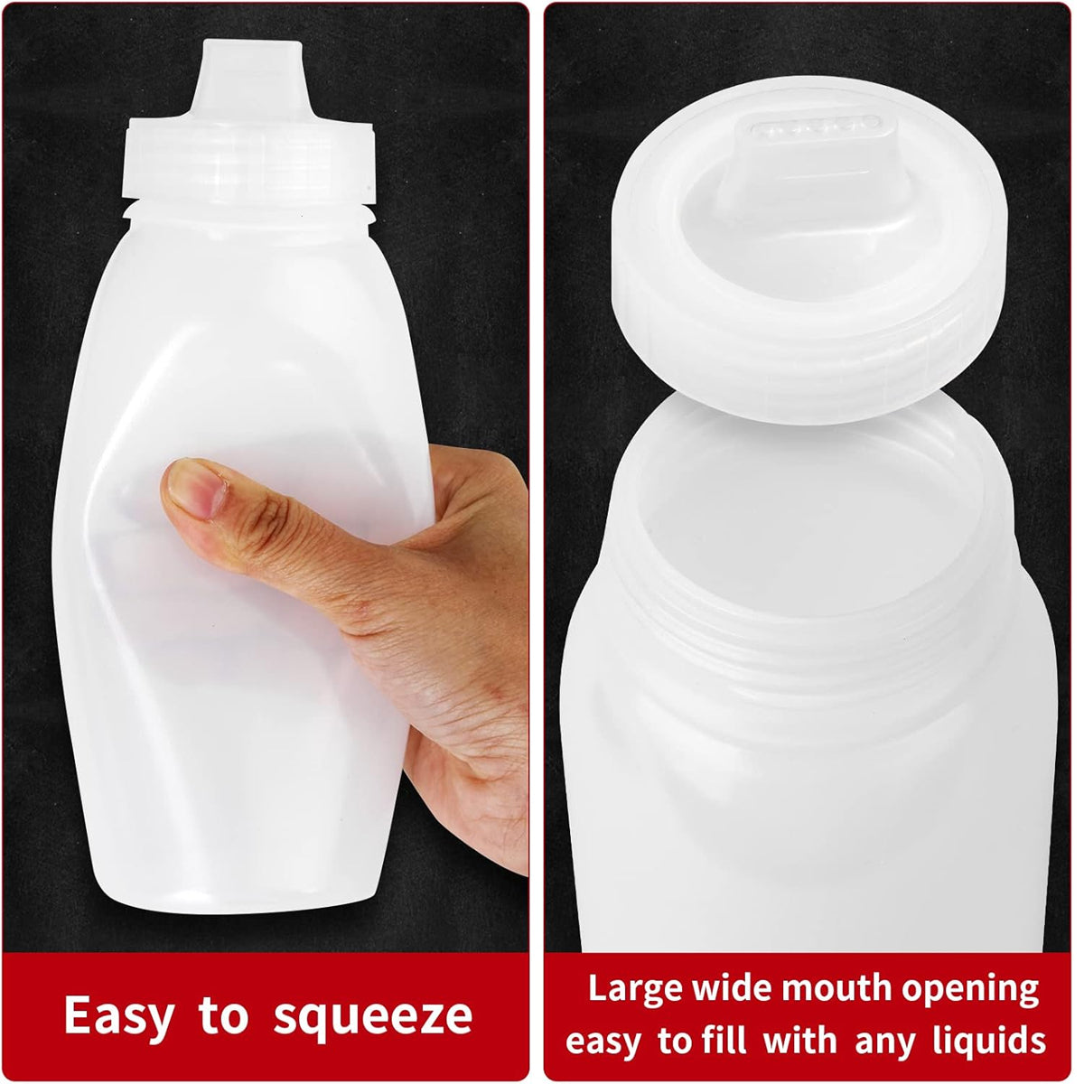 Squeeze Sauce Bottle Multi Hole 380ml 8PCS