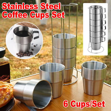 6PCS Stainless Steel Cups Drinkware