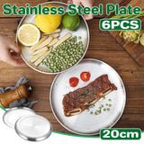 Stainless Steel Round Dinner Plate Set 6PCS