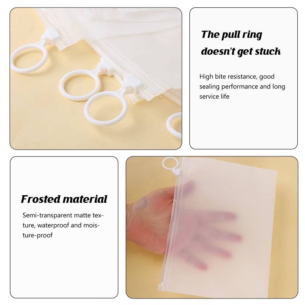 50pcs Frosted Transparent Drawstring Travel Storage Bags