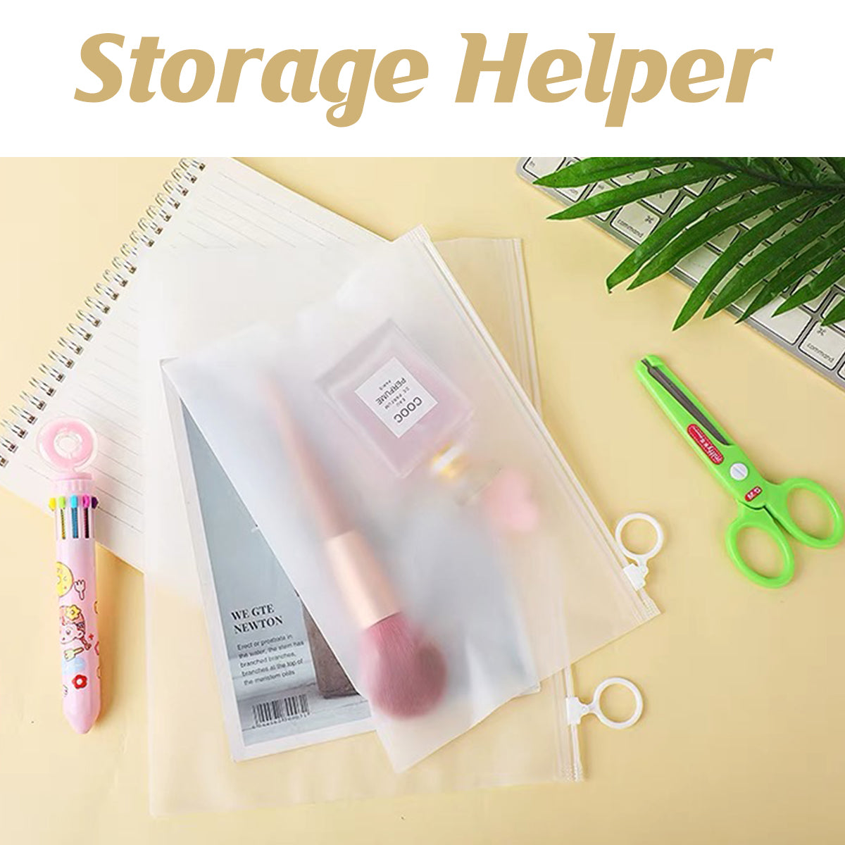 50pcs Frosted Transparent Drawstring Travel Storage Bags