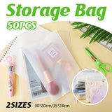 50pcs Frosted Transparent Drawstring Travel Storage Bags