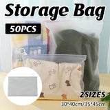50PCS Zipper Storage Bags Waterproof Dustproof Clothes Organizer