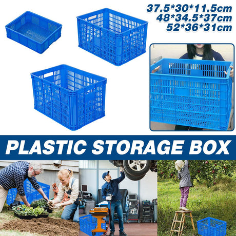 Storage Basket for Shelves Plastic Stackable Organiser with Handles