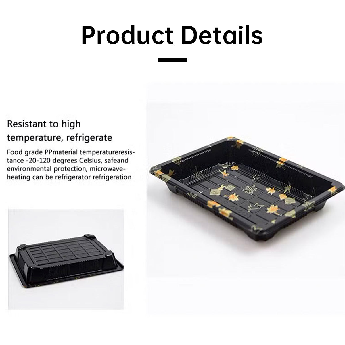 Disposable Transparent Plastic Sushi Salmon Packaging Box Food Grade 50PCS