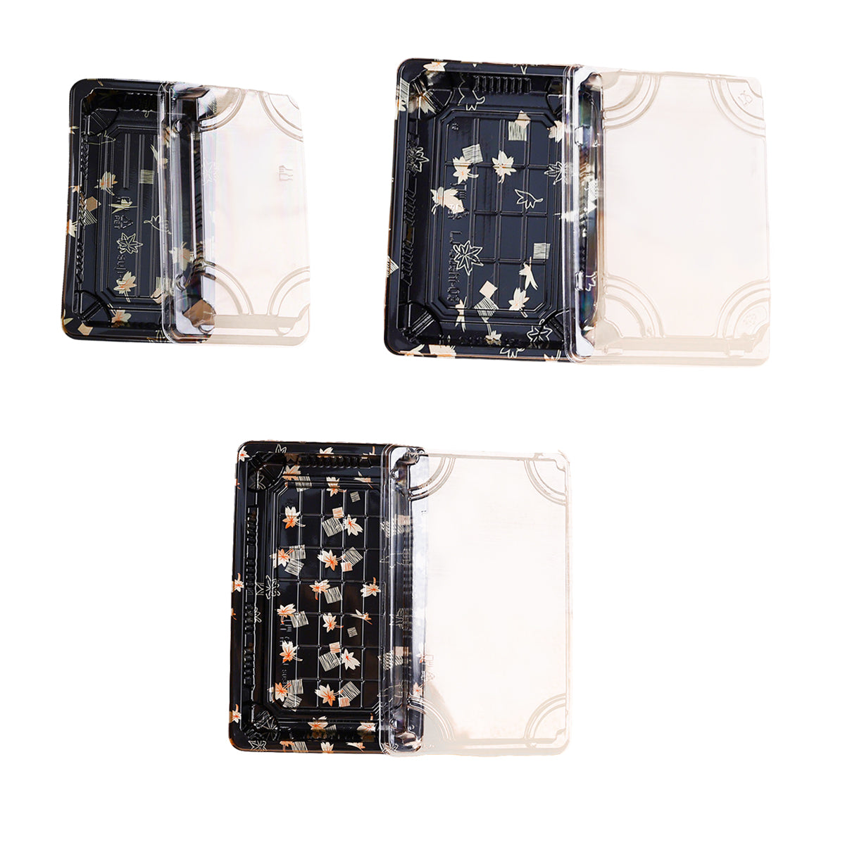 Disposable Transparent Plastic Sushi Salmon Packaging Box Food Grade 50PCS