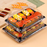 Disposable Transparent Plastic Sushi Salmon Packaging Box Food Grade 50PCS