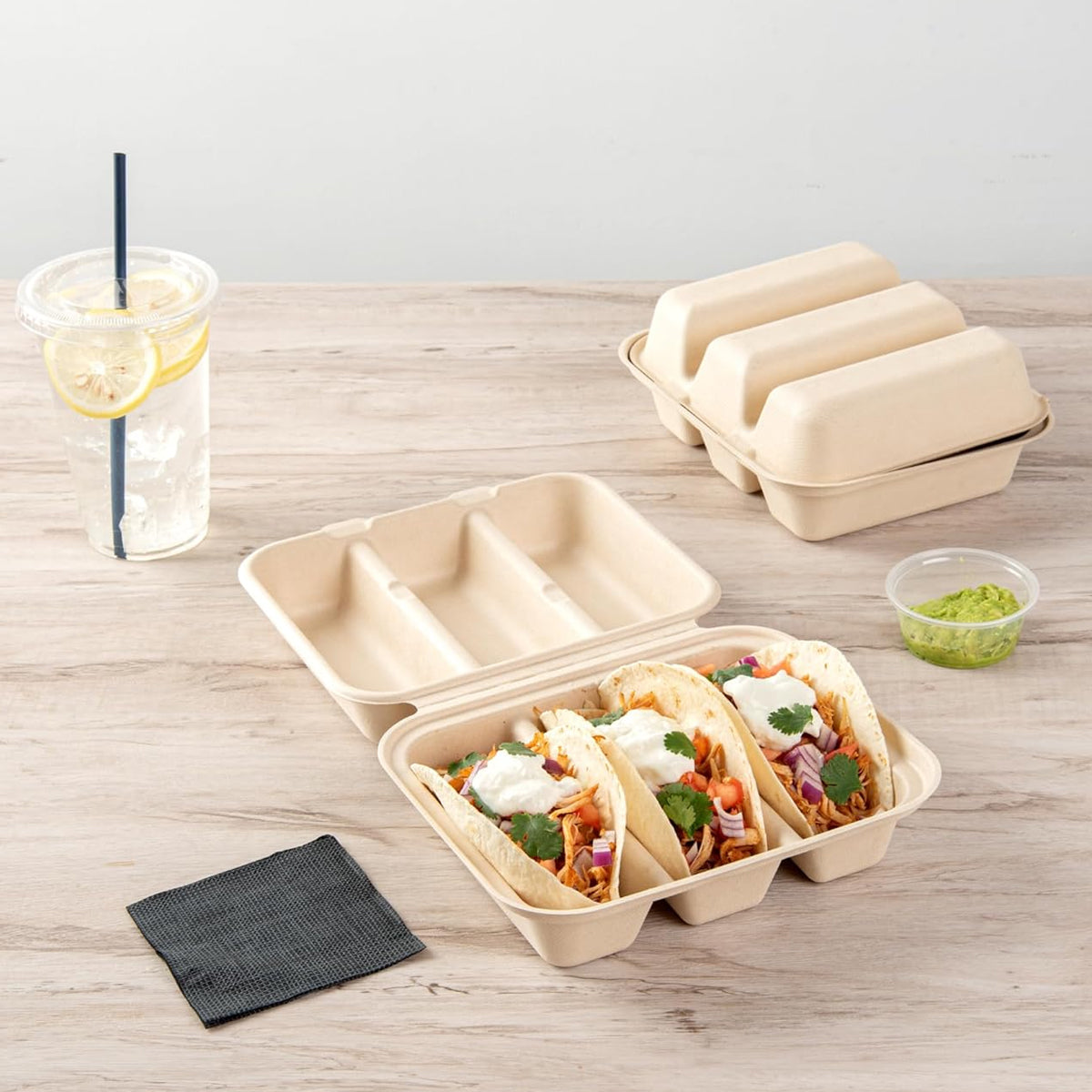 50PCS Disposable Eco-Friendly Takeout Containers for Restaurant Use