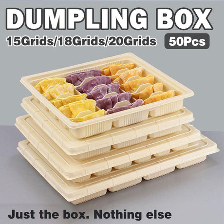 Takeaway Containers Food-Grade Plastic 15-Grid 50 Pieces with Lids