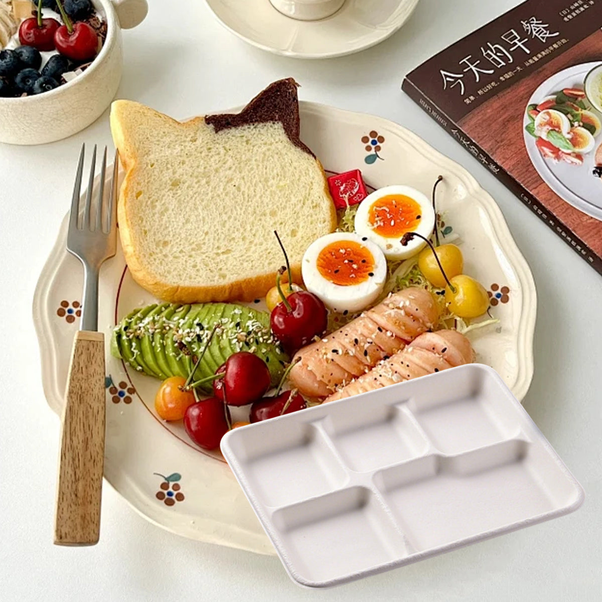 Disposable Compartment Lunch Box Biodegradable 800ml 1200ml