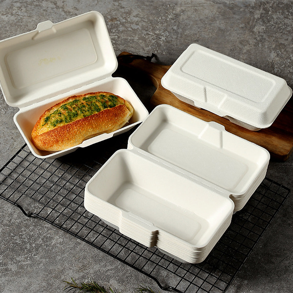 50PCS Hot Dog Fast Food Takeaway Boxes Greaseproof Packaging