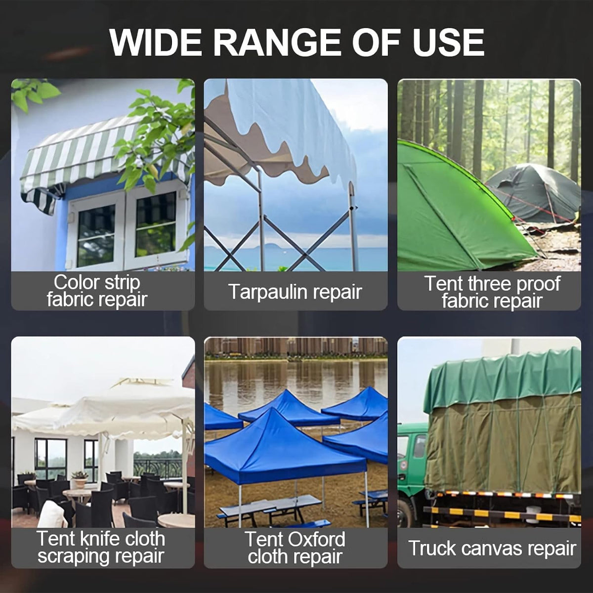 High Adhesive Tarpaulin Repair Tape Tent Awning Fix Patch Waterproof