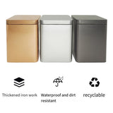 Tea Tin Can Airtight Iron Frosted Finish 11cm 10 Pieces for Storage