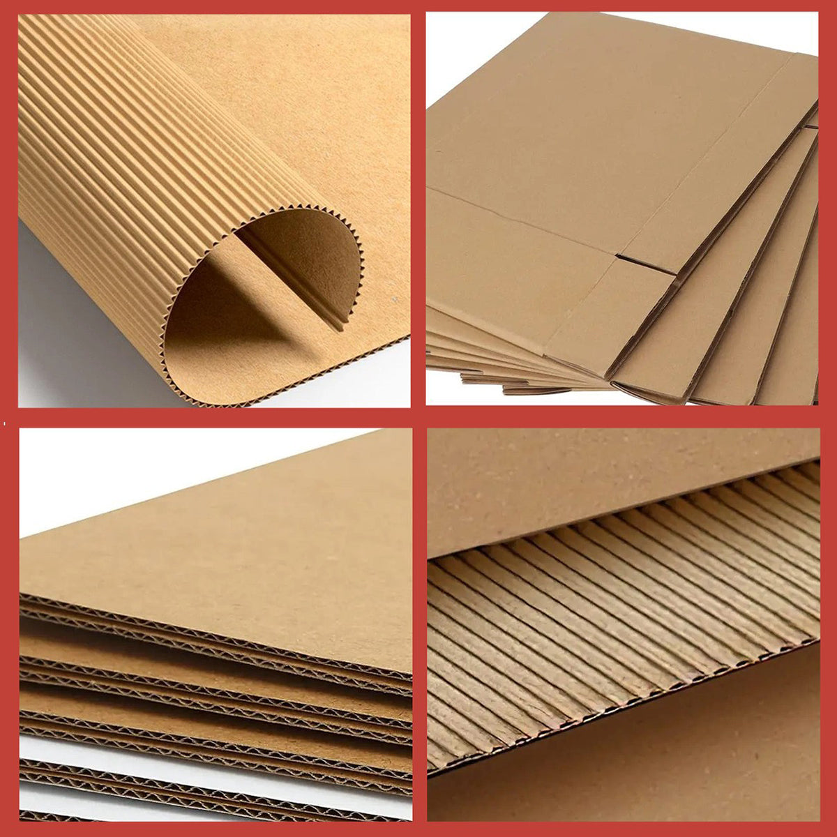 50PCS Kraft Paper Shipping Boxes Drop-Resistant for Ecommerce