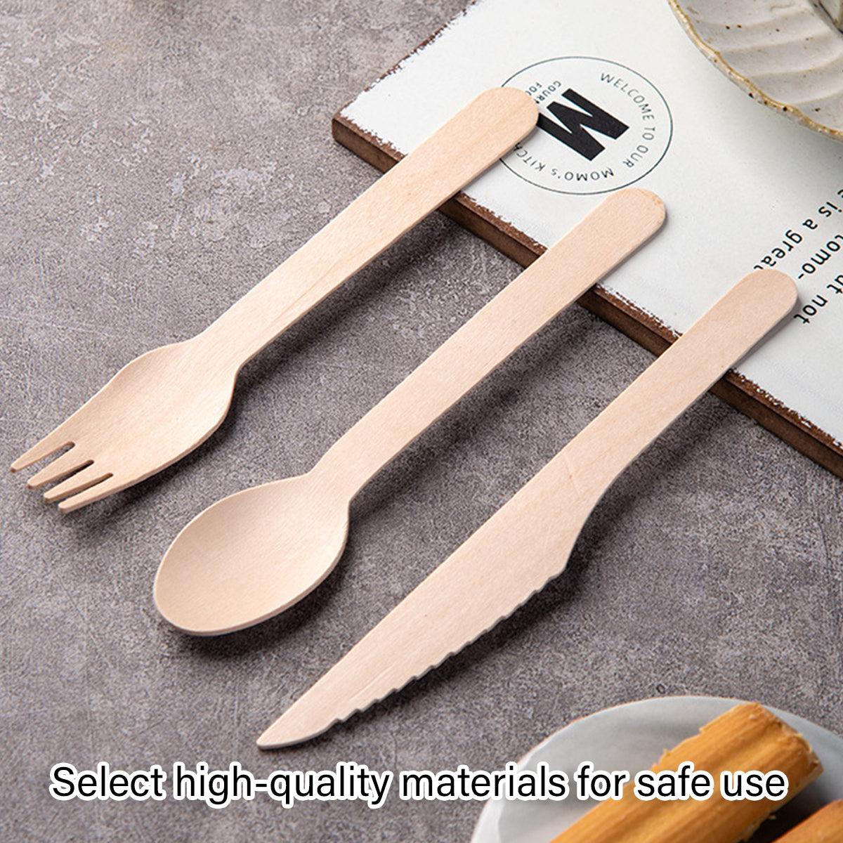 Upgrade your tableware with this 100-piece biodegradable wooden set. Perfect for parties, picnics, or everyday use. Sturdy, eco-friendly, and disposable – order yours today!