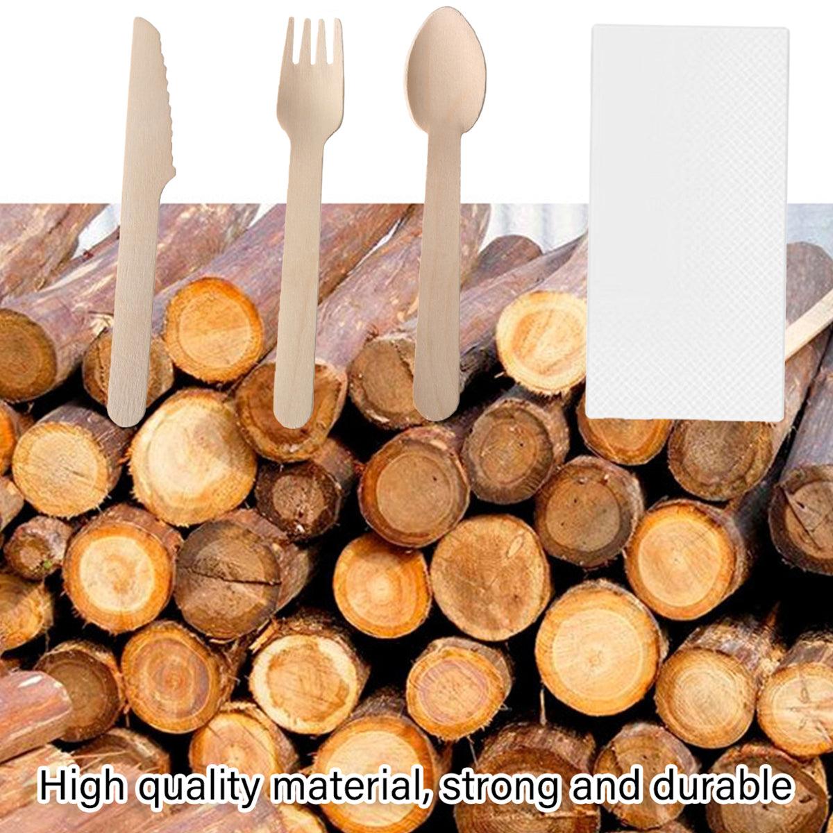 Upgrade your tableware with this 100-piece biodegradable wooden set. Perfect for parties, picnics, or everyday use. Sturdy, eco-friendly, and disposable – order yours today!