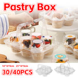 Clear Pastry Cake Box with Handle Food Grade Dessert Takeaway Packaging