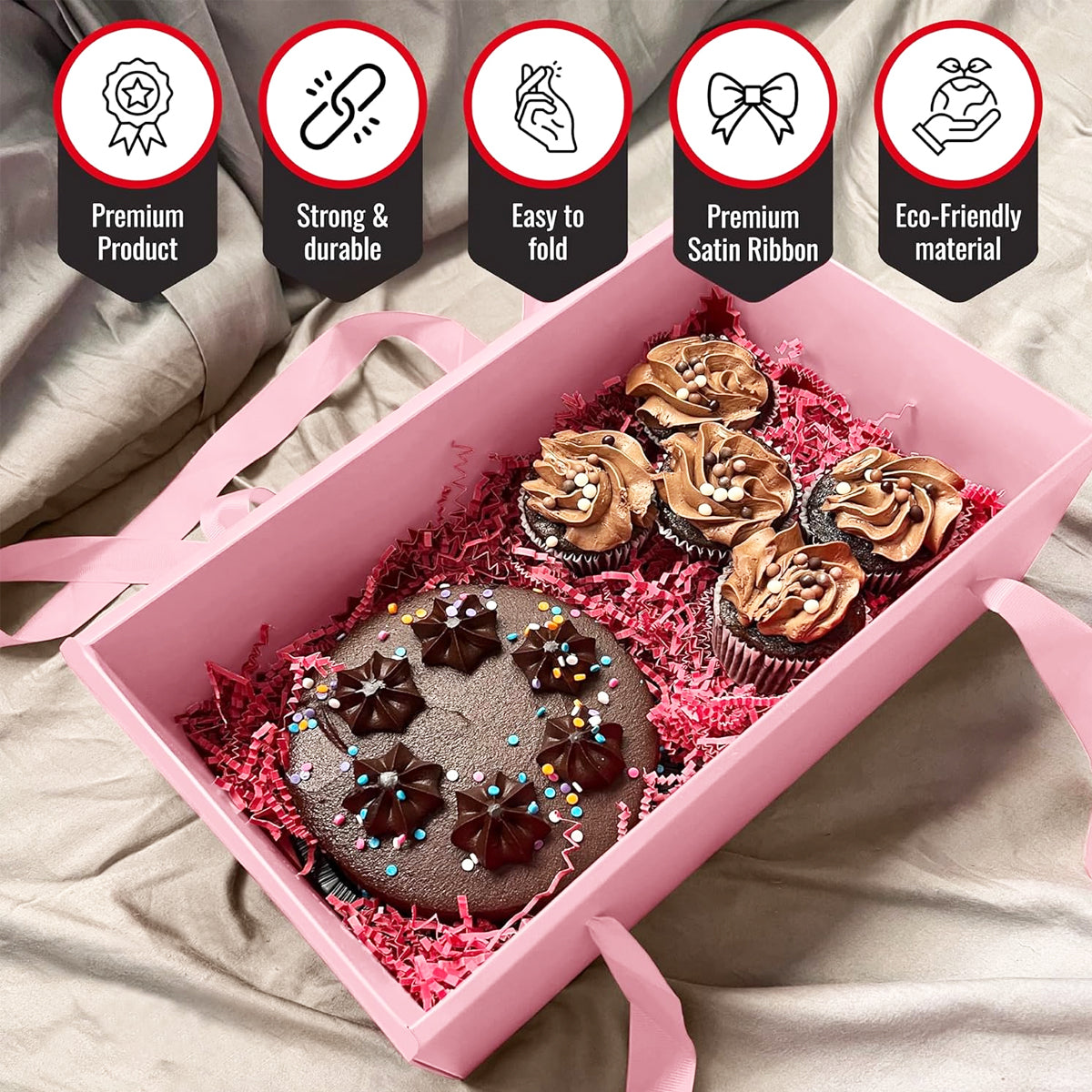 5PCS Transparent PVC Bow Gift Box with Ribbon Handles for Wedding