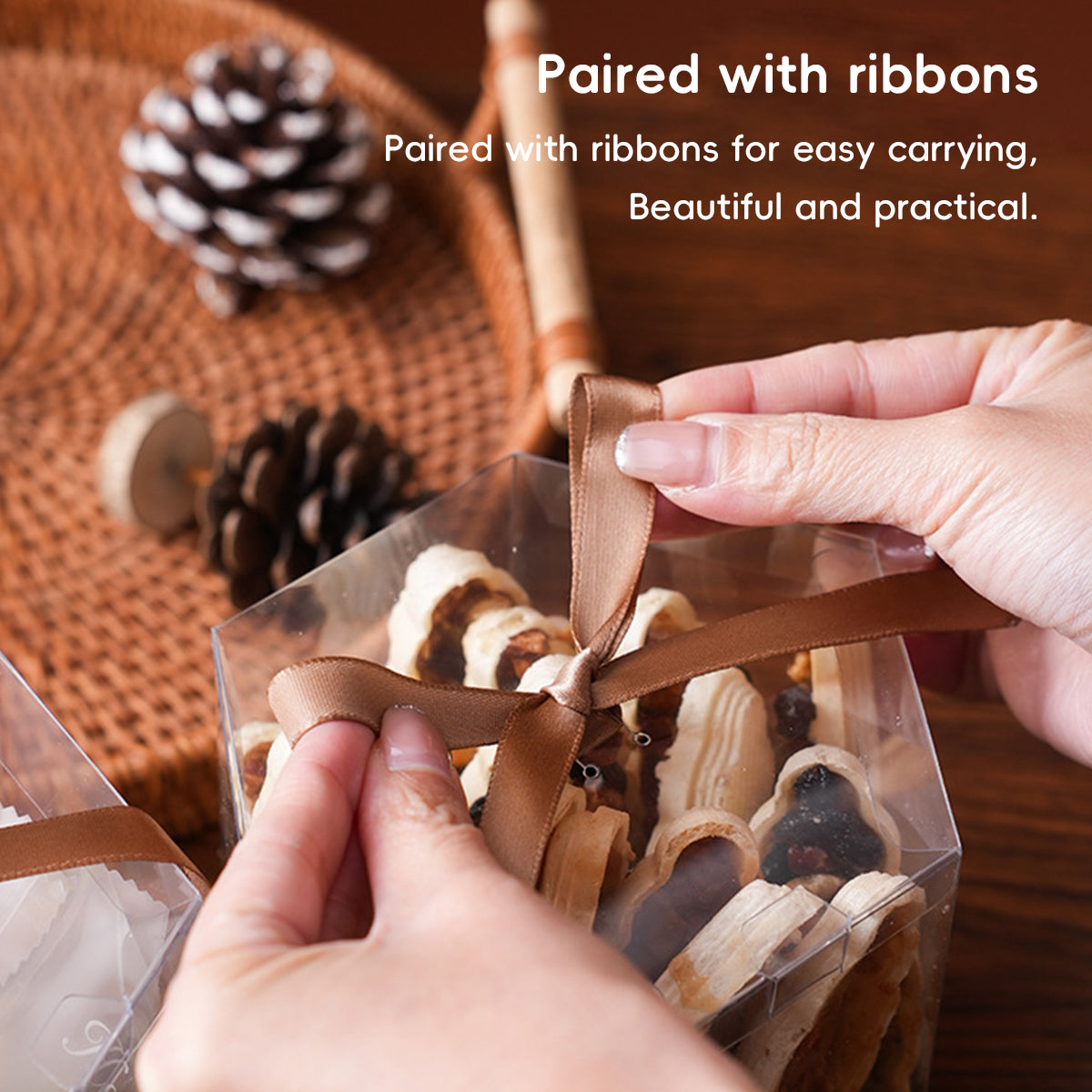 20PCS Clear Snack Pastry Gift Boxes Food Grade Cake Cookie Packaging