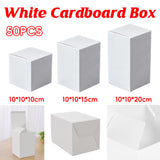 White Cardboard Gift Boxes 50PCS for Birthday Packaging