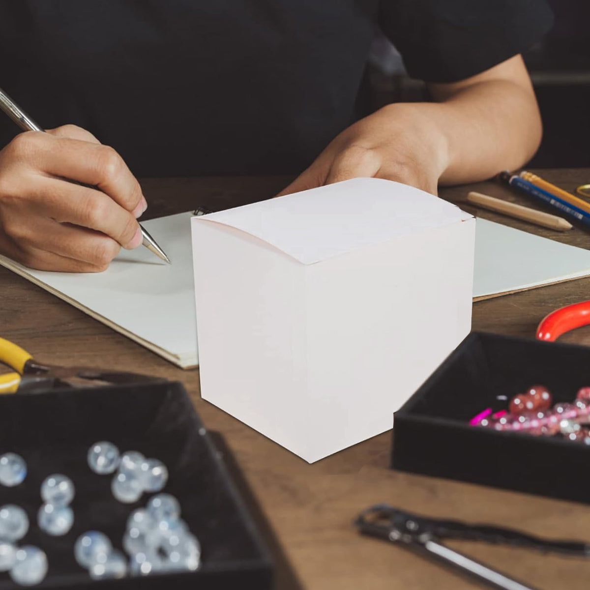 White Cardboard Gift Boxes 50PCS for Birthday Packaging