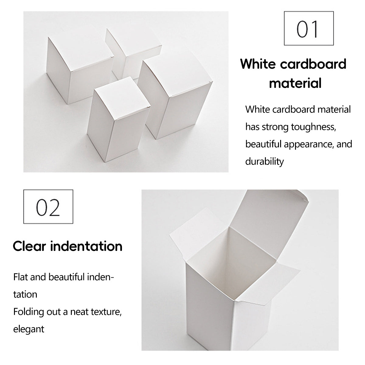 White Cardboard Gift Boxes 50PCS for Birthday Packaging
