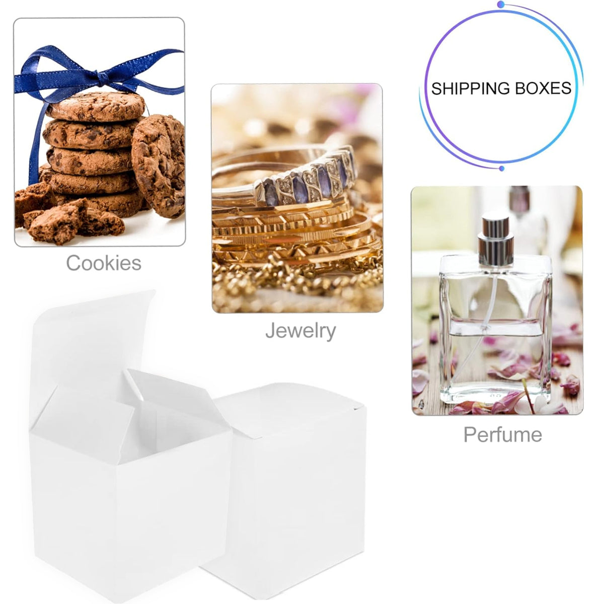 White Cardboard Gift Boxes 50PCS for Birthday Packaging