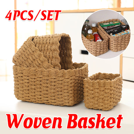 Woven Storage Basket Organizer 4PCS