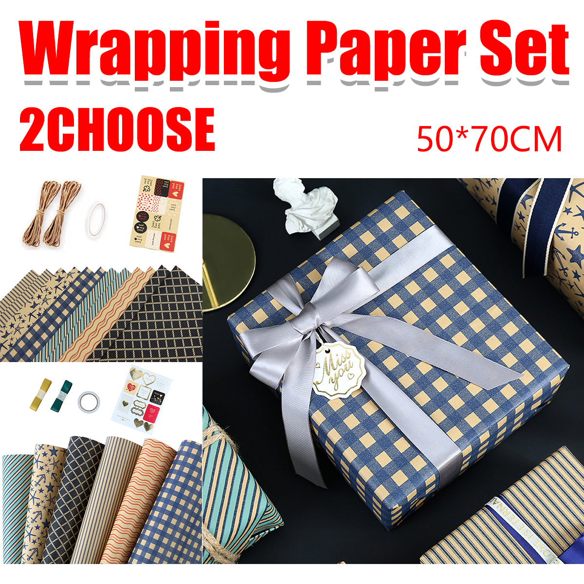 Thick Wrapping Paper for Birthday Holiday Gift Decoration